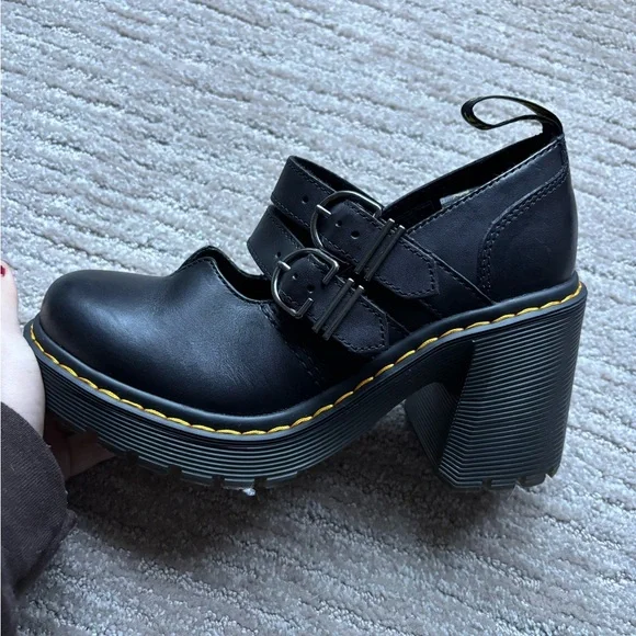 Dr. Martens Black Platform Mary Jane Shoes - Picture 1 of 4